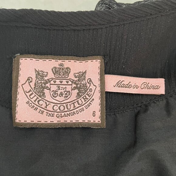 JUICY COUTURE Black Gauze Dress Size 6 - Picture 10 of 11